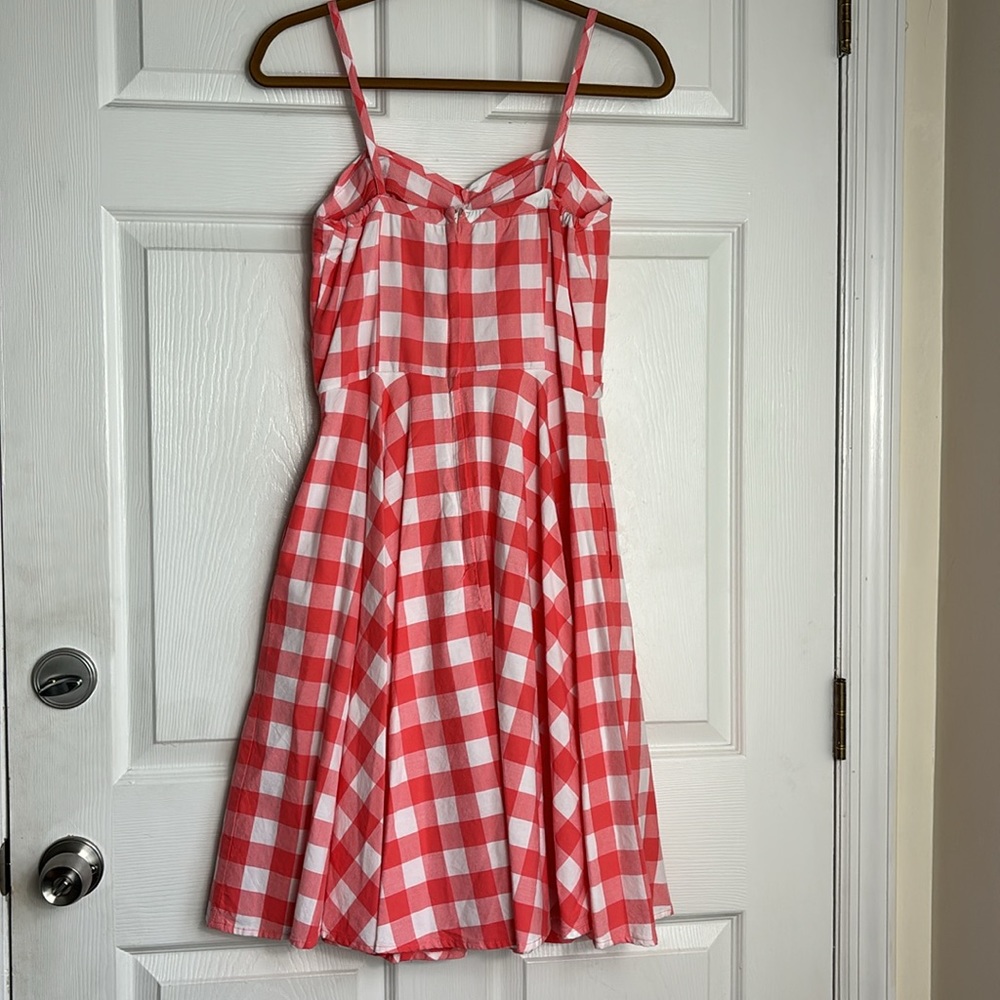 Pink Gingham Midi Dress with Tie Straps - Picture 3 of 16
